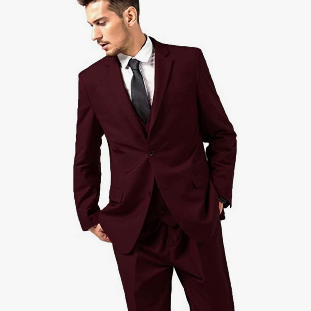 Amazon Yanlu Mens 3-Piece Suit Notched Lapel One Button Slim Fit Set for Men